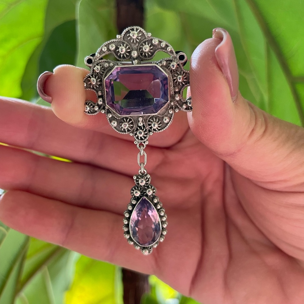 Amethyst Sterling Silver Pendant/Brooch